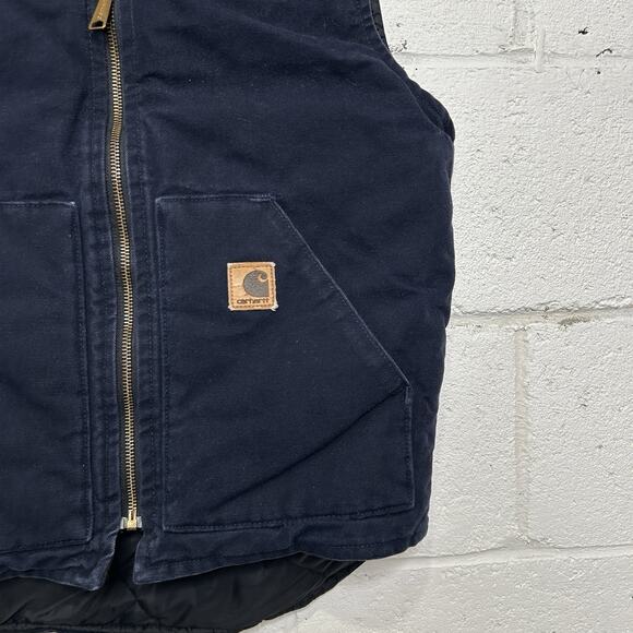 Vintage Carhartt Quilt-Lined Artic Vest “Midnight Blue” V02 MDT - Picture 3 of 8
